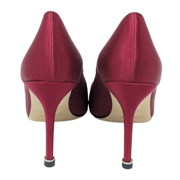 NEW Manolo Blahnik Deep Merlot Red 90mm Hangisi Crystal Pump Heel Size EU 38 - Picture 6 of 10